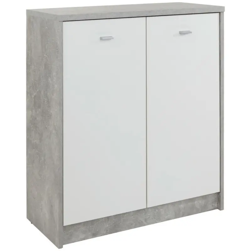 Kommode B 74cm 4-You New, Beton Optik/Weiß