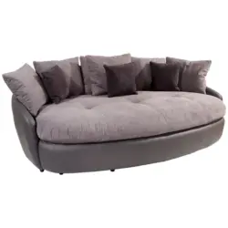 Big Sofa Aruba mit Kissen B: 238 cm Grau/Schwarz Lederlook