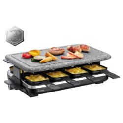 Raclette Hot Stone Mit Kunststein + 8 Grillpfännchen