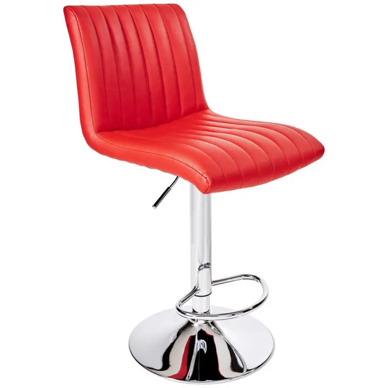 Barhocker Party Rot/chrom Höhenverstellbar Mit Lehne
