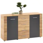 Möbelix Kommode B 140cm Uno Kraft Eiche Dekor/ Lavagrau