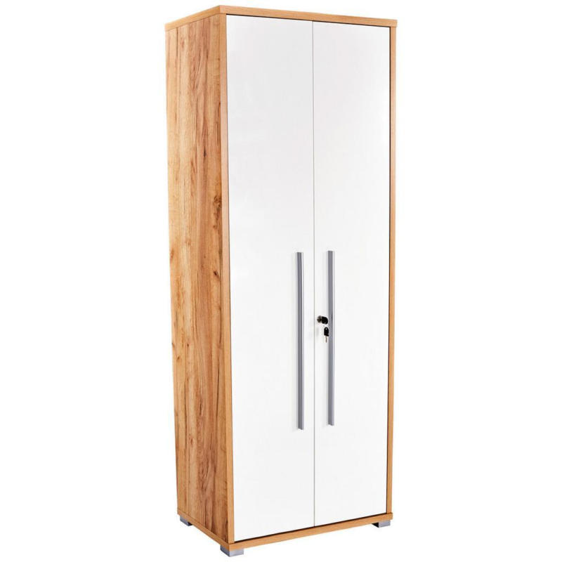 Aktenschrank versperrbar Profi Eiche Dekor, Weiß B 75 cm