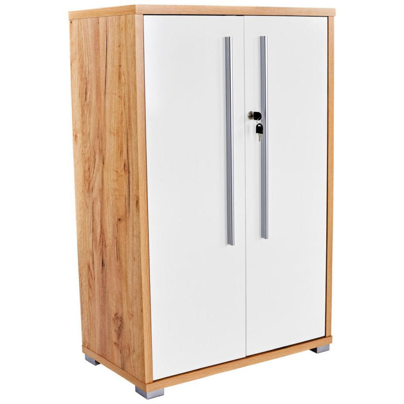 Aktenschrank Versperrbar Profi Eiche Dekor, Weiß B 75 Cm