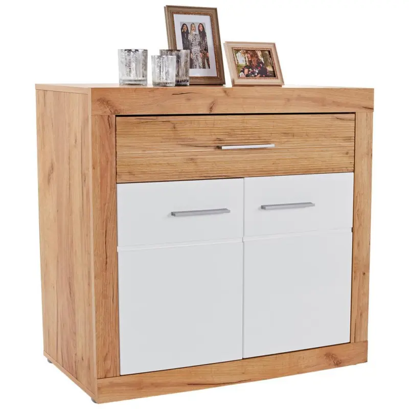 Kommode B 96cm Malta, Kraft Eiche Dekor/Weiß