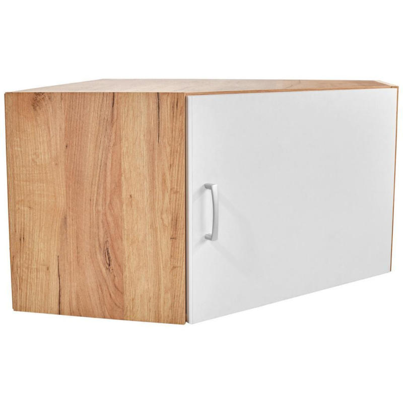 Aufsatzschrank 80 cm Tio Weiß/Kraft Eiche Dekor