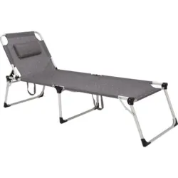 Sonnenliege Lucca Aluminium, Textillehne Verstellbar