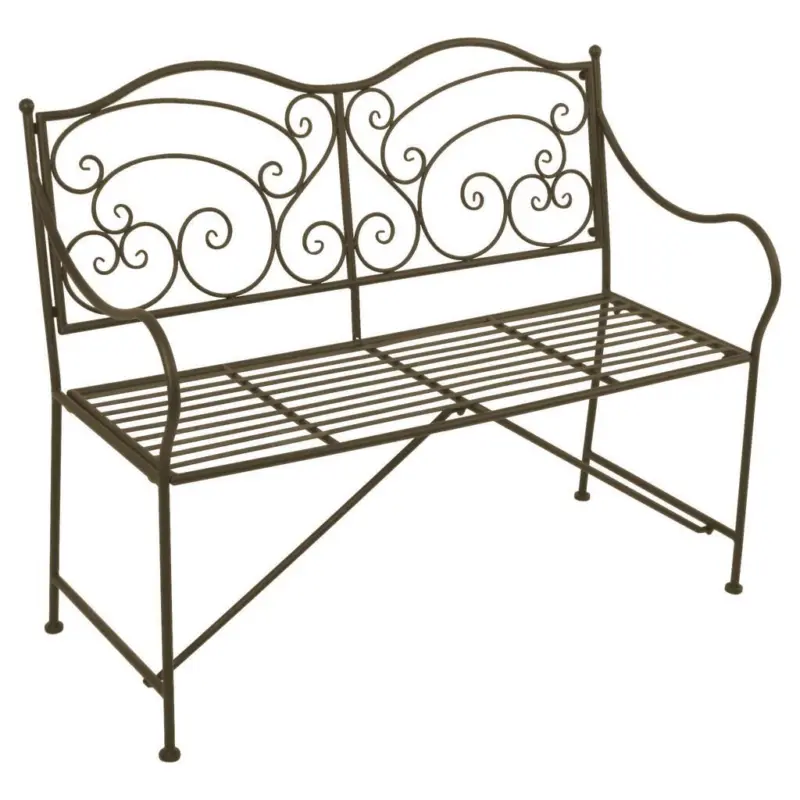 Gartenbank Stahl 2-Sitzer Vesuv mit Rückenlehne