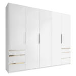 Möbelix Drehtürenschrank mit Laden 250cm Level 36a, Weiß