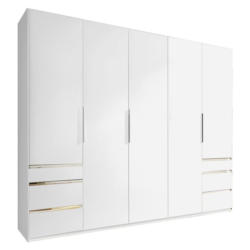 Drehtürenschrank mit Laden 250cm Level 36a, Weiß