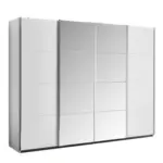 Möbelix Schwebetürenschrank mit Spiegel 316cm Bensheim, Weiß