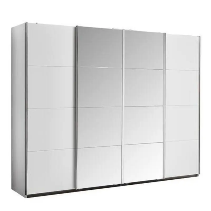 Schwebetürenschrank mit Spiegel 316 cm Bensheim, Weiß
