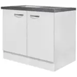 Möbelix Spülenschrank Mit Spüle Alba B: 100 Cm Weiß/schiefer