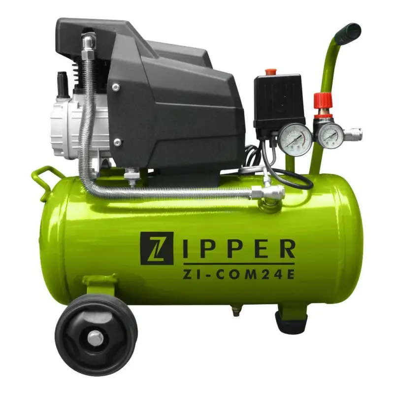 Druckluftkompressor ZI-COM24E 8 Bar 1100 W mit Rollen
