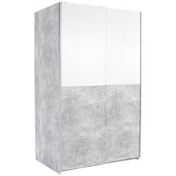 Schwebetürenschrank 125 Cm Victoria, Weiß/betonoptik