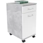 Möbelix Rollcontainer Beton Optik/weiß Rimini 33x59,5x38 Cm