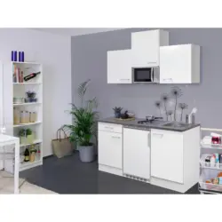 Küchenzeile Lucca mit Geräten 150 cm Weiß