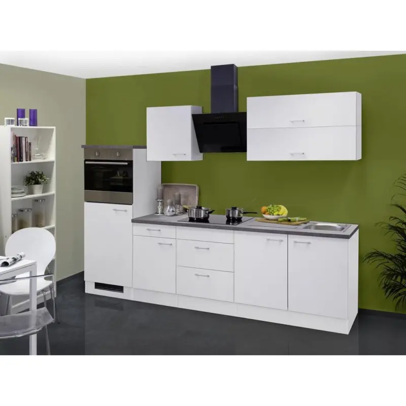 Küchenzeilen Lucca mit Geräten 270 cm Weiß