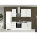 Möbelix Küchenzeile Wito mit Geräten 280 cm Weiß/Grau Modern