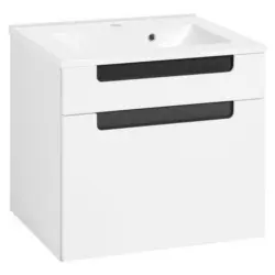 Waschbecken Mit Unterschrank Siena B: 60cm Weiß/anthrazit