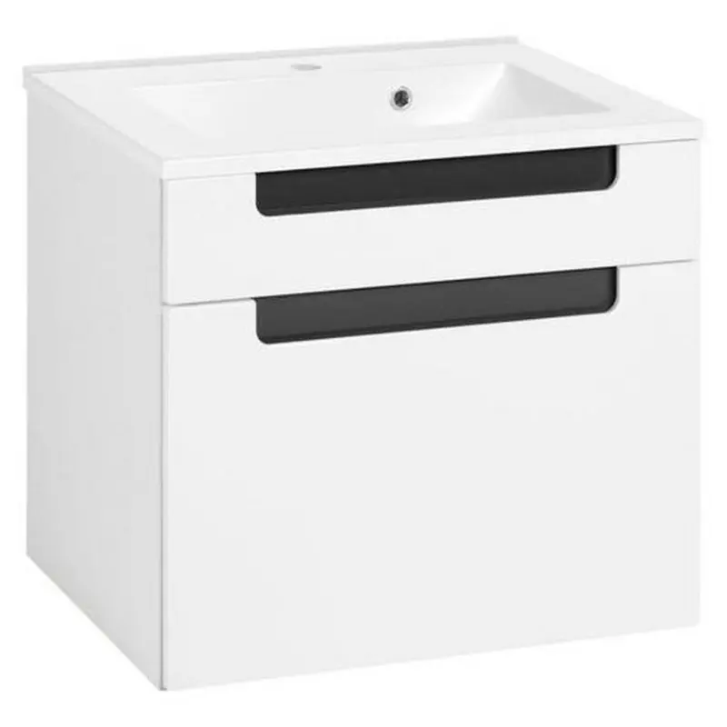 Waschbecken Mit Unterschrank Siena B: 60cm Weiß/anthrazit