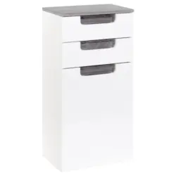 Unterschrank Mit Türdämpfer Siena B: 40cm Weiß/eiche Dekor