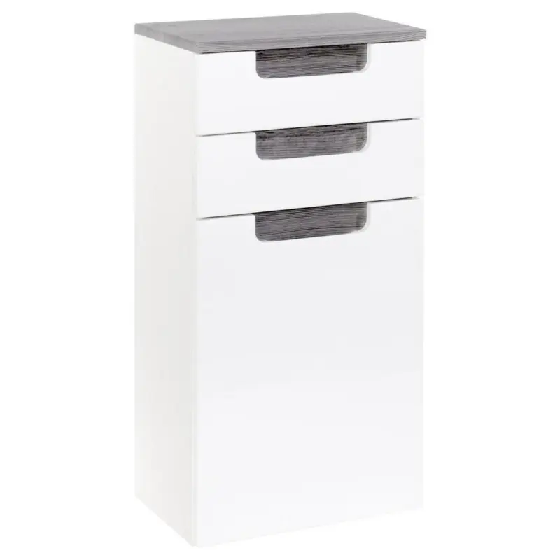 Unterschrank Mit Türdämpfer Siena B: 40cm Weiß/eiche Dekor