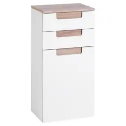 Unterschrank Mit Türdämpfer Siena B: 40cm Weiß/eiche Dekor