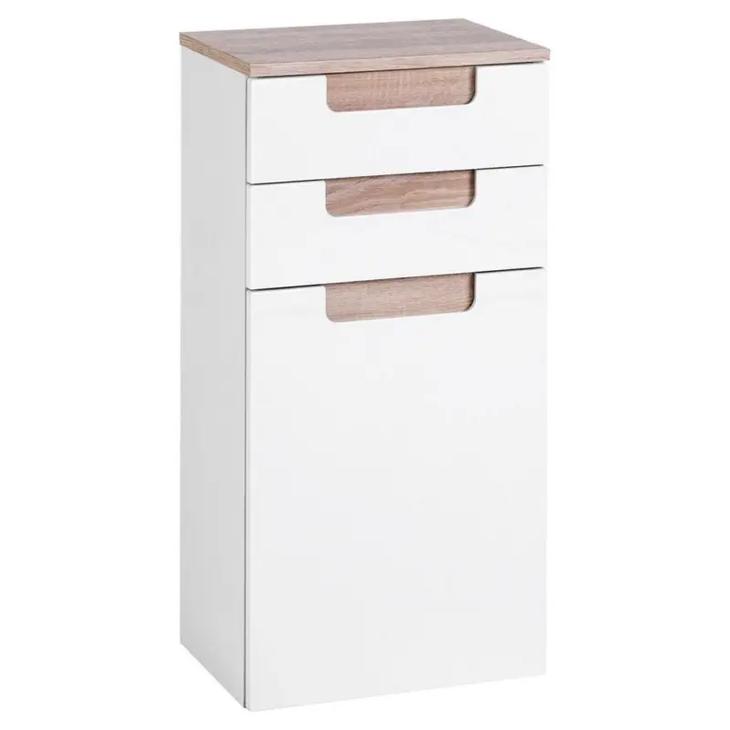 Unterschrank Mit Türdämpfer Siena B: 40cm Weiß/eiche Dekor