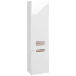 Hochschrank Mit Türdämpfer Siena 40cm, Weiß/eiche Dekor