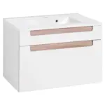 M&ouml;belix Waschbecken Mit Unterschrank Siena B: 80cm Wei&szlig;/eiche Dekor