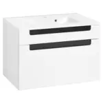 M&ouml;belix Waschbecken Mit Unterschrank Siena B: 80cm Wei&szlig;/anthrazit