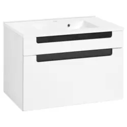 Waschbecken Mit Unterschrank Siena B: 80cm Weiß/anthrazit