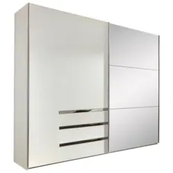 Schwebetürenschrank Mit Spiegel 200cm Level 36a, Weiß Dekor