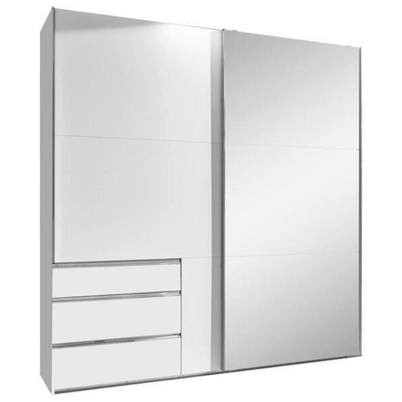 Schwebetürenschrank Mit Spiegel 250cm Level 36a, Weiß Dekor