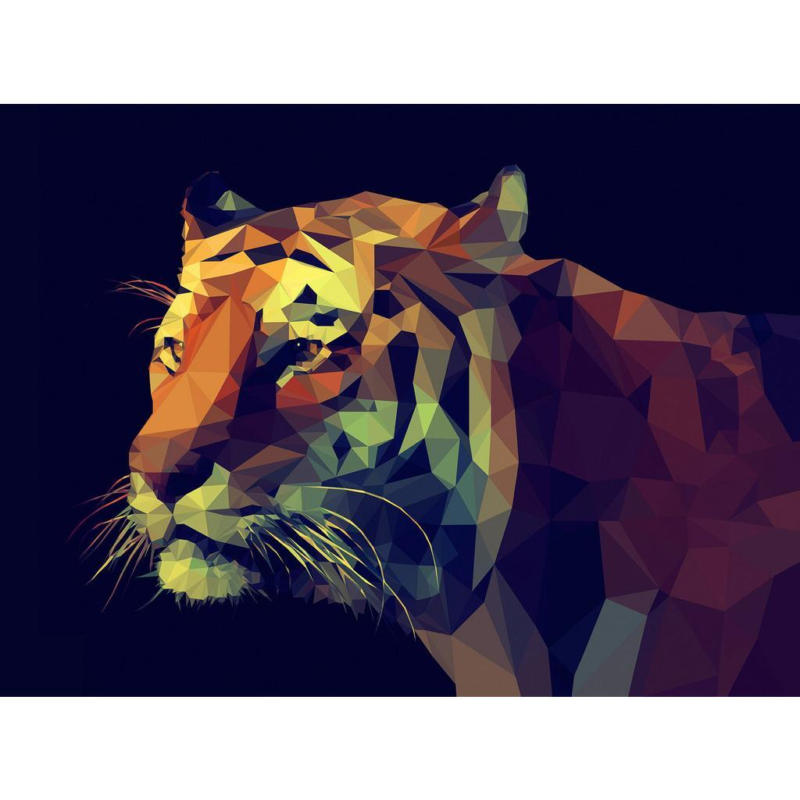 Leinwandbild Graphic Tiger Schwarz/Braun 116x84 cm