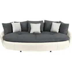 Megasofa mit Kissen Aruba, Mikrofaser/Lederlook