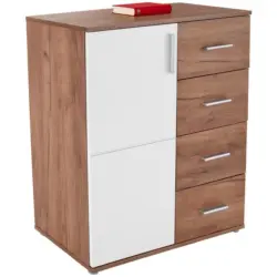 Kommode B 88,2cm Ina 02, Kraft Eiche Dekor/wei&szlig;