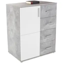 Kommode B 88,2cm Ina Beton Optik/weiß