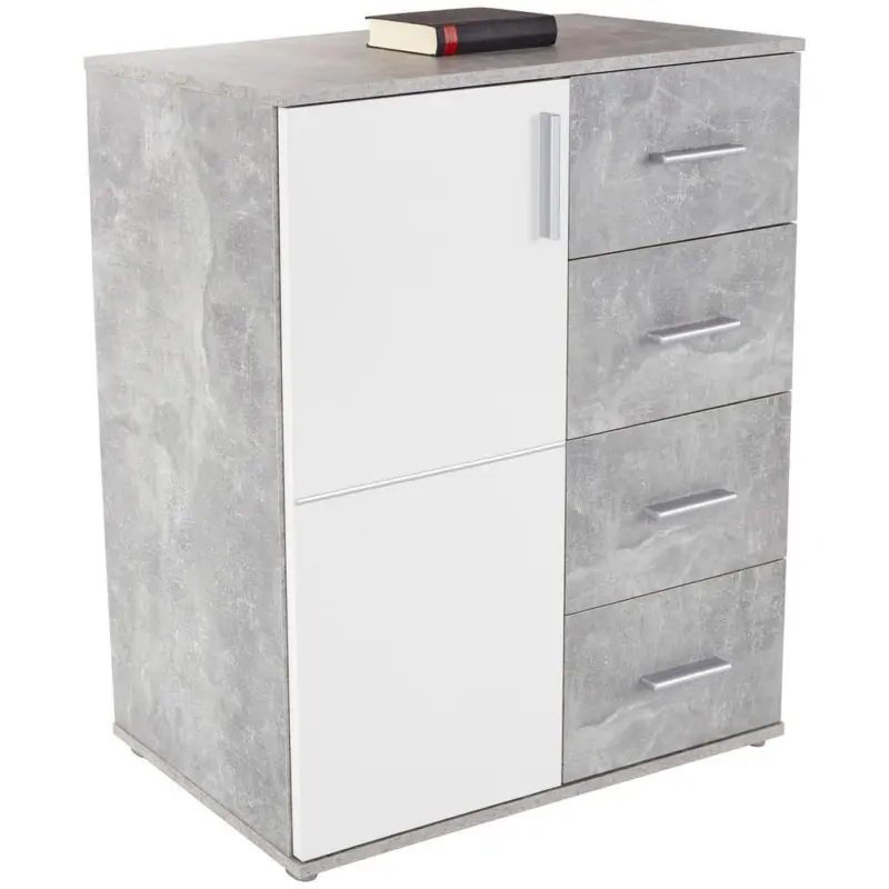 Kommode B 88,2cm Ina Beton Optik/weiß