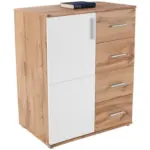 Möbelix Kommode B 88cm Ina 02, Wotan Eiche Dekor/weiß
