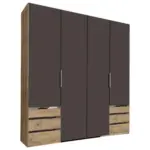 M&ouml;belix Dreht&uuml;renschrank Mit Laden 200cm Level 36a, Graphit/eiche