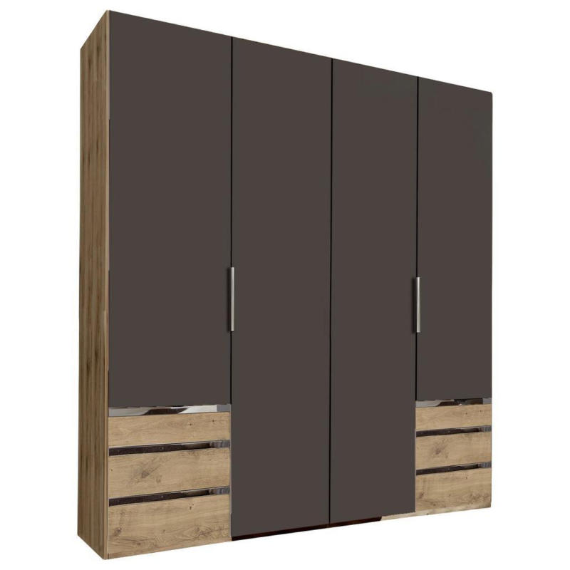 Drehtürenschrank Mit Laden 200cm Level 36a, Graphit/eiche