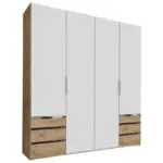 M&ouml;belix Dreht&uuml;renschrank mit Laden 200cm Level 36a, Wei&szlig;/Eiche