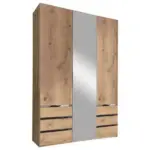 Möbelix Drehtürenschrank Mit Spiegel 150cm Level 36a, Eichen Dekor