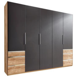 Drehtürenschrank mit Schubladen 250cm Level 36a, Graphit Dekor