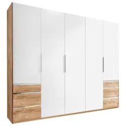 Drehtürenschrank Mit Laden 250cm Level 36a, Weiß/eiche