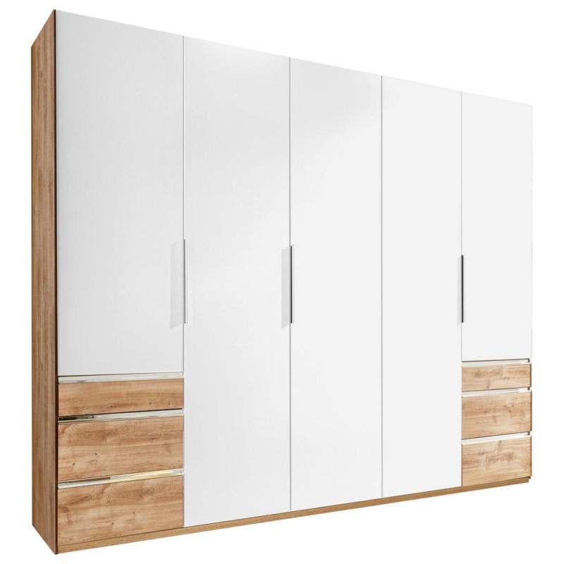 Drehtürenschrank mit Laden 250cm Level 36a, Weiß/Eiche