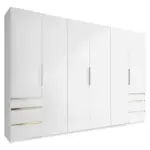 Möbelix Drehtürenschrank Mit Schubladen 300cm Level 36a, Weiß Dekor