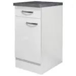 Möbelix Küchenunterschrank Alba B: 40 Cm Weiß/schiefer Mit Lade