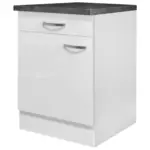 Möbelix Küchenunterschrank Alba B: 60 Cm Weiß/schiefer Mit Lade